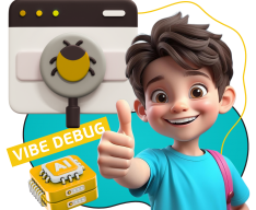 Тестирование & Vibe Debug. Охотники за багами - КИБЕРшкола программирования для детей, компьютерные курсы для школьников, начинающих и подростков - KIBERone г. Владикавказ
